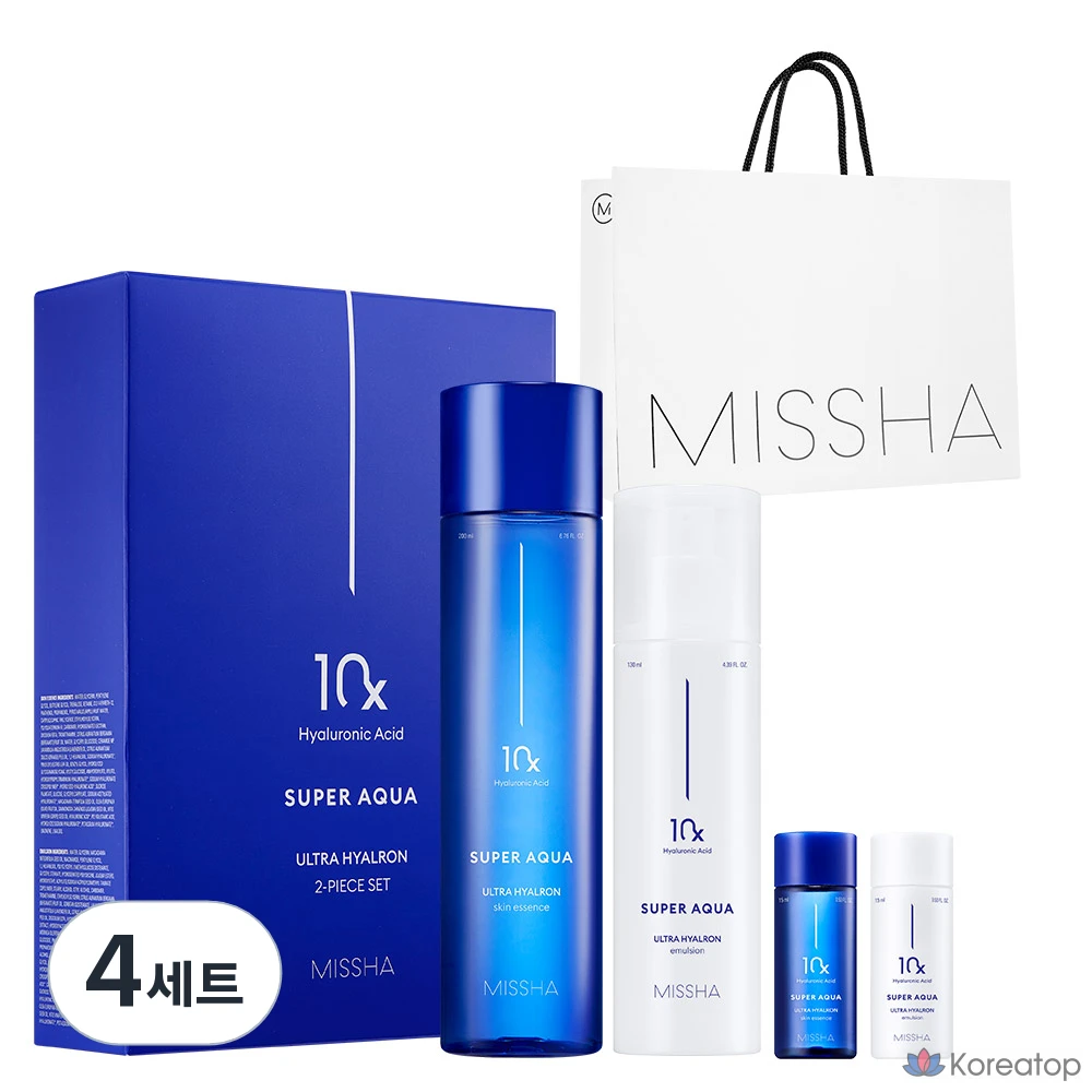 Набор для ухода Missha Super Aqua Ultra Hyalron 2-piece Set, 4 шт.