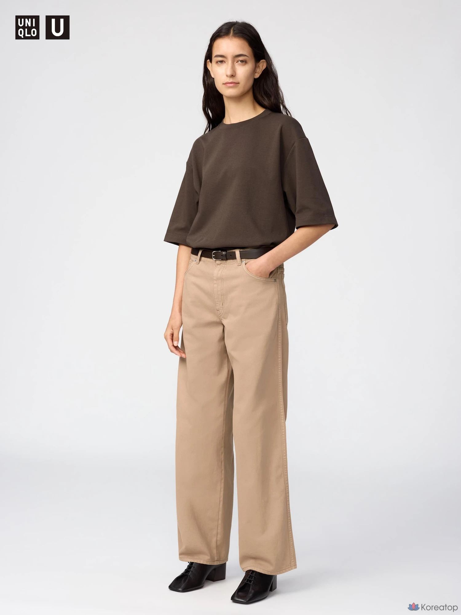 Футболка Uniqlo AIRism Cotton Oversized Crew Neck T-Shirt (5/10 рукава)