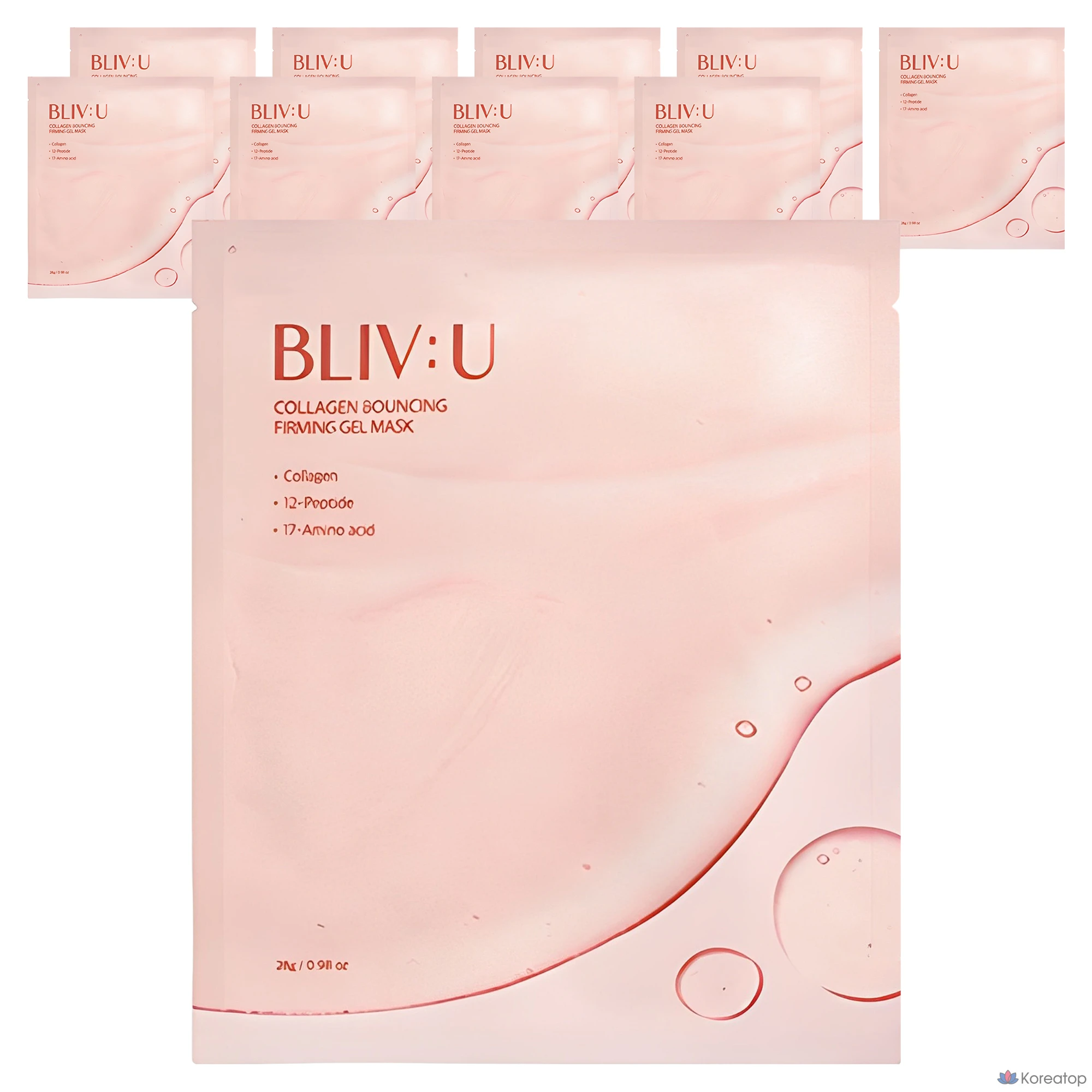 Тканевая маска для лица BLIV:U Collagen Bouncing Elastic Gel Mask, 28 г, 10 шт.