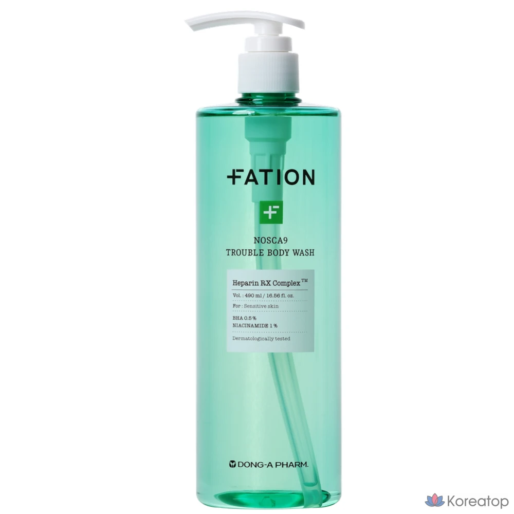 Гель для душа FATION No Scar Nine Trouble Body Wash, аромат полыни, 490 мл, 1 шт.