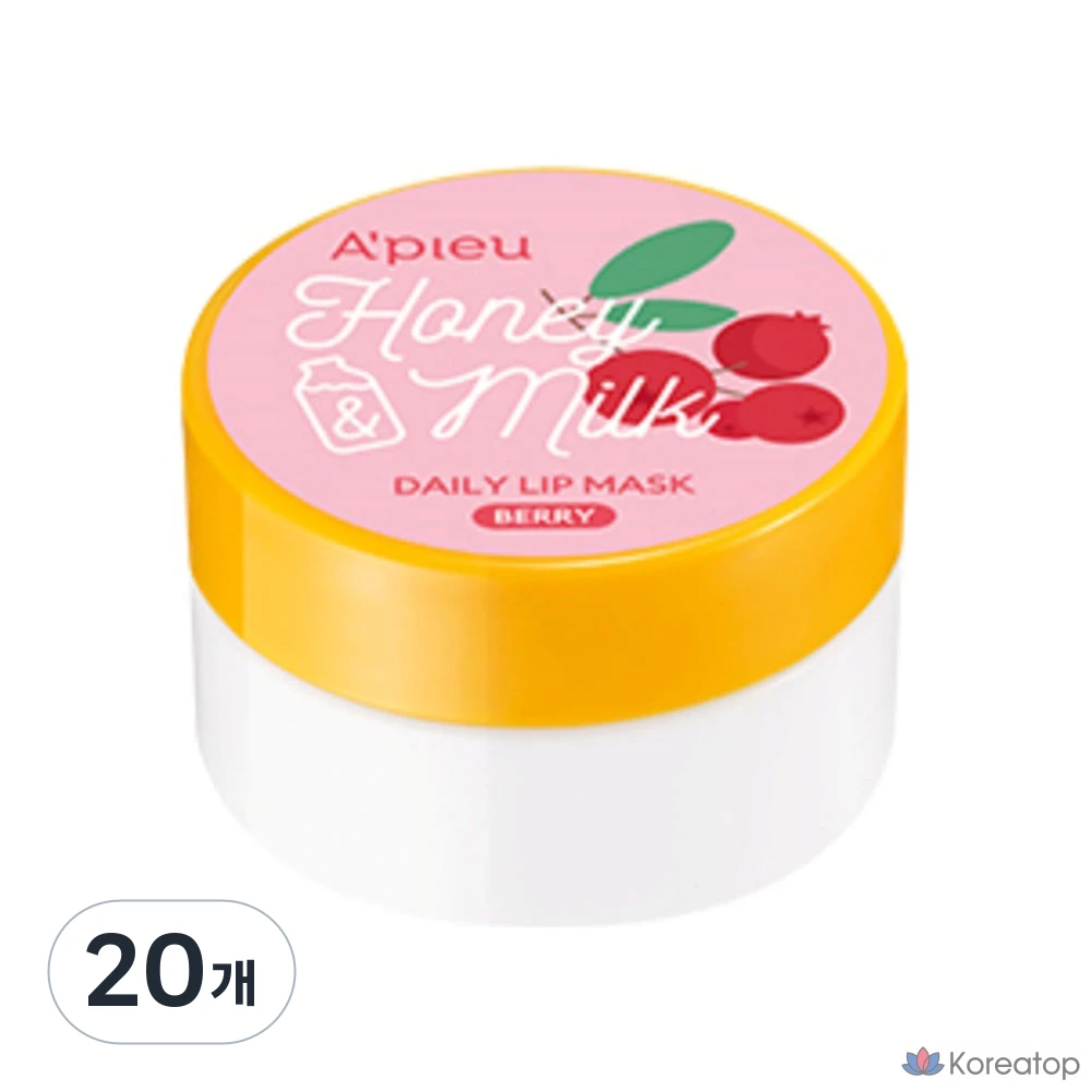 Тканевая маска для губ A'Pieu Honey & Milk Daily Lip Mask, оттенок Berry, 6 г, 20 шт.
