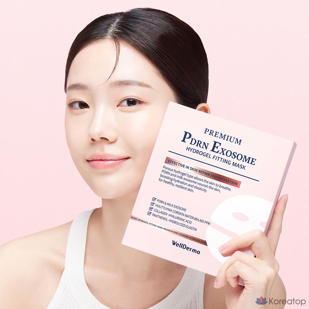 Тканевая маска для лица WellDerma Premium PDRN Exosome Hydrogel Fitting Mask, 30 г, 21 шт., фото 7