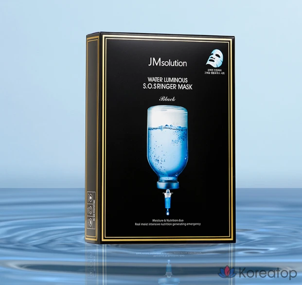 Тканевая маска для лица JM Solution Water Luminous SOS Ringer Mask Black, 20 шт., фото 3