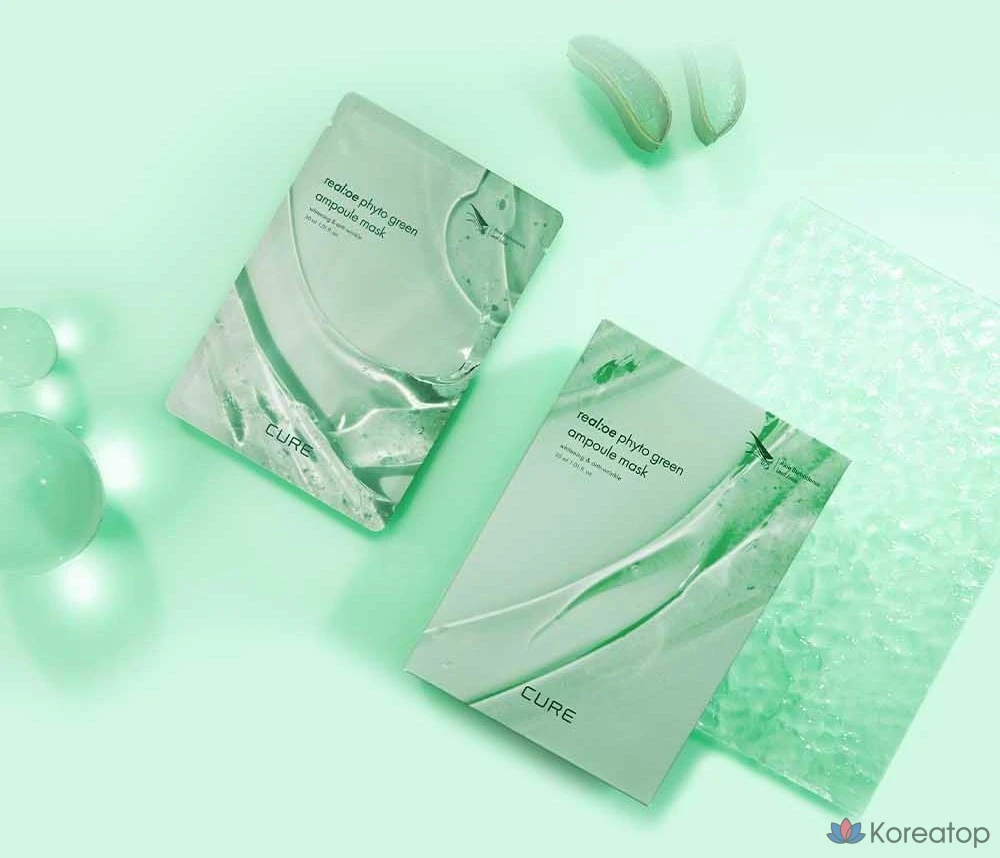 Тканевая маска для лица KIM JEONG MOON Aloe La Sense Roe Cure Realoe Phyto Green Ampoule Mask, 10 шт.