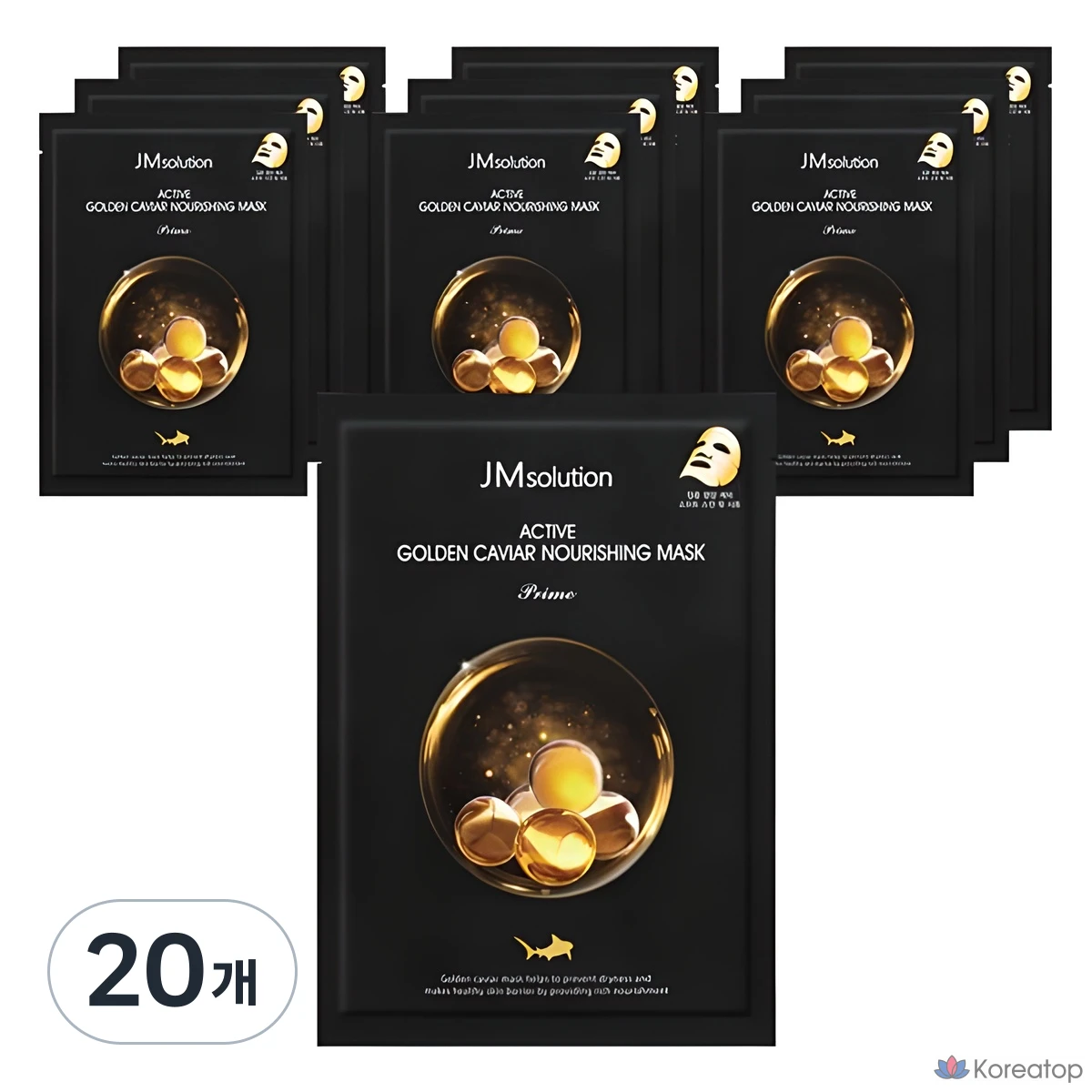 Тканевая маска для лица JM Solution Active Golden Caviar Nourishing Prime Mask, 20 шт.