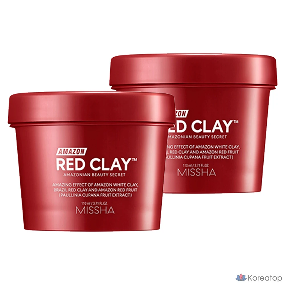 Маска для лица Missha Amazon Red Clay Pore Mask, 110 мл, 2 шт.