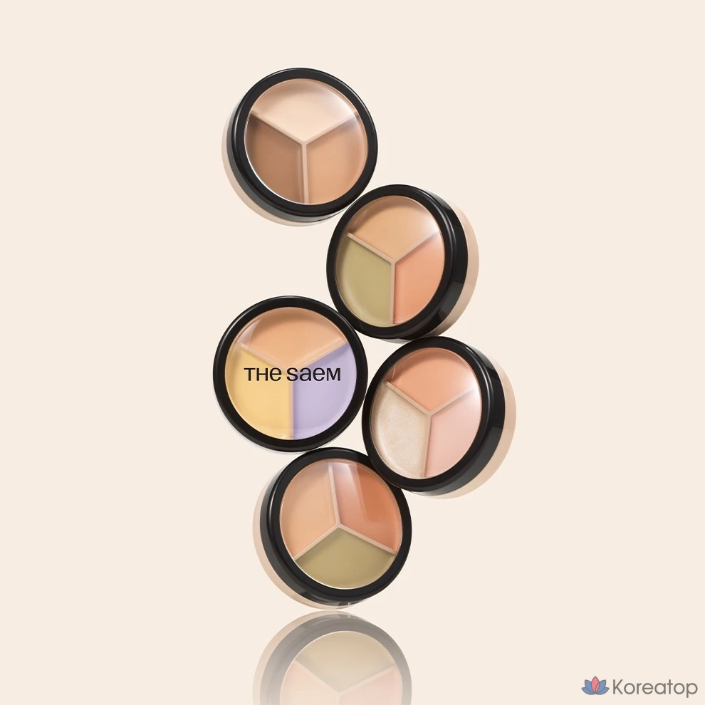 Консилер The Saem Cover Perfection Triple Pot Concealer, оттенок 01 Correct Beige, 13.5 г, 1 шт.