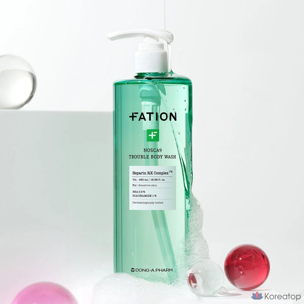 Гель для душа FATION No Scar Nine Trouble Body Wash, аромат полыни, 490 мл, 1 шт.