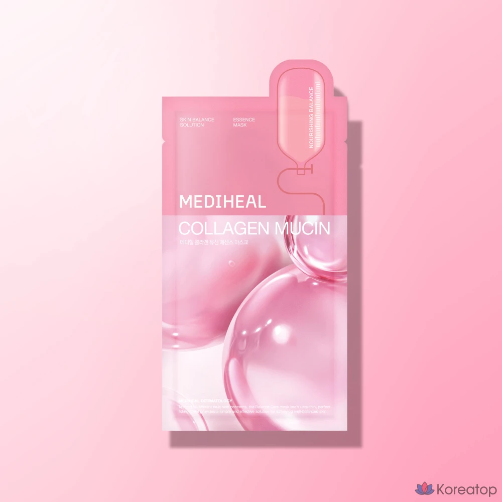 Тканевая маска для лица MEDIHEAL Collagen Mucin Essence Mask, 20 мл, 60 шт., фото 2