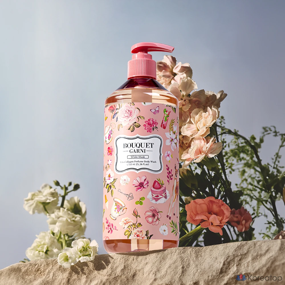 Гель для душа Bouquet garni Vitamin Collagen Perfume Body Wash White Musk, 750 мл, 1 шт.