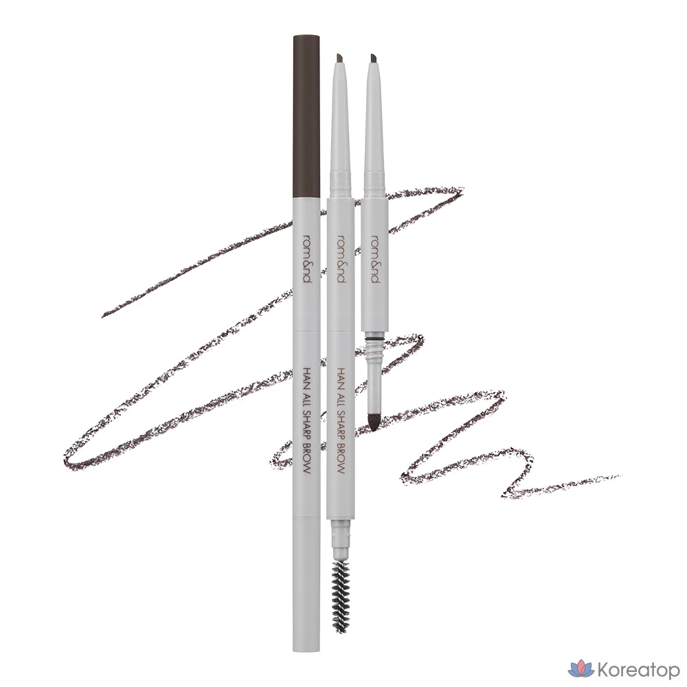 Карандаш для бровей ROM&ND Han All Sharp Eyebrow Auto Pencil, оттенок W1 Gentle Brown, 0.17 г, 1 шт.