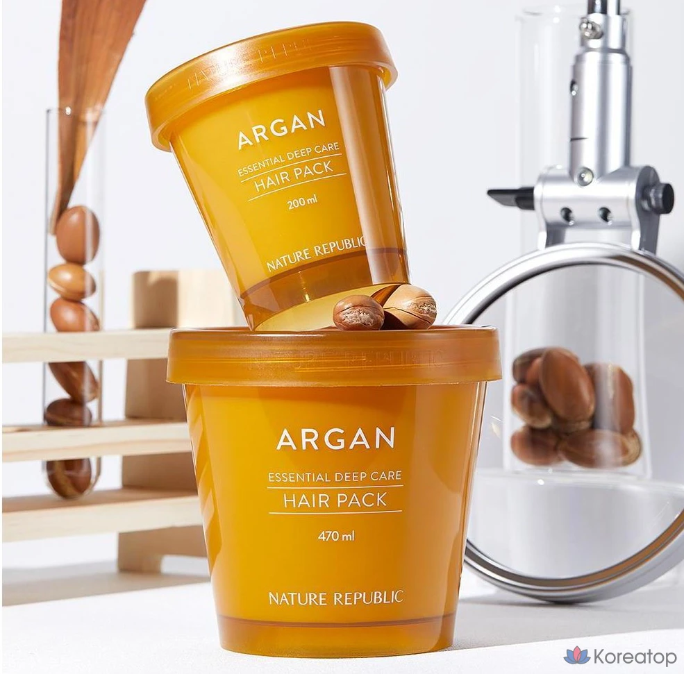 Маска для волос Nature Republic Argan Essential Deep Care Hair Pack, 470 мл, 1 шт., фото 4