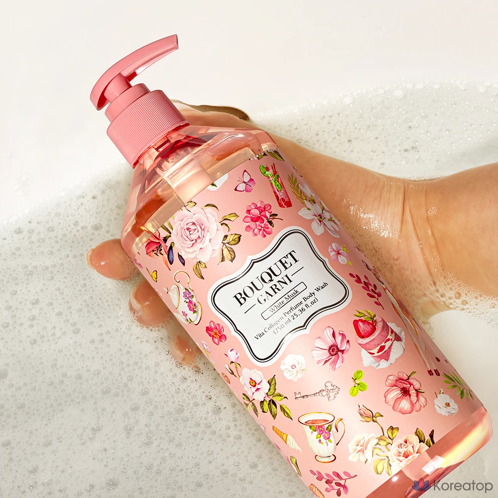 Гель для душа Bouquet garni Vitamin Collagen Perfume Body Wash White Musk, 750 мл, 1 шт.