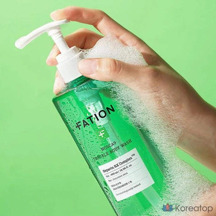 Гель для душа FATION No Scar Nine Trouble Body Wash, аромат полыни, 490 мл, 1 шт.