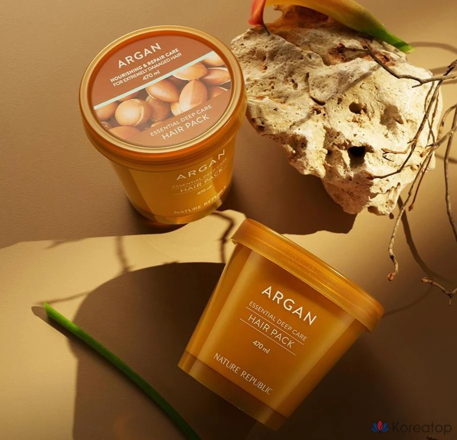 Маска для волос Nature Republic Argan Essential Deep Care Hair Pack, 470 мл, 1 шт., фото 5