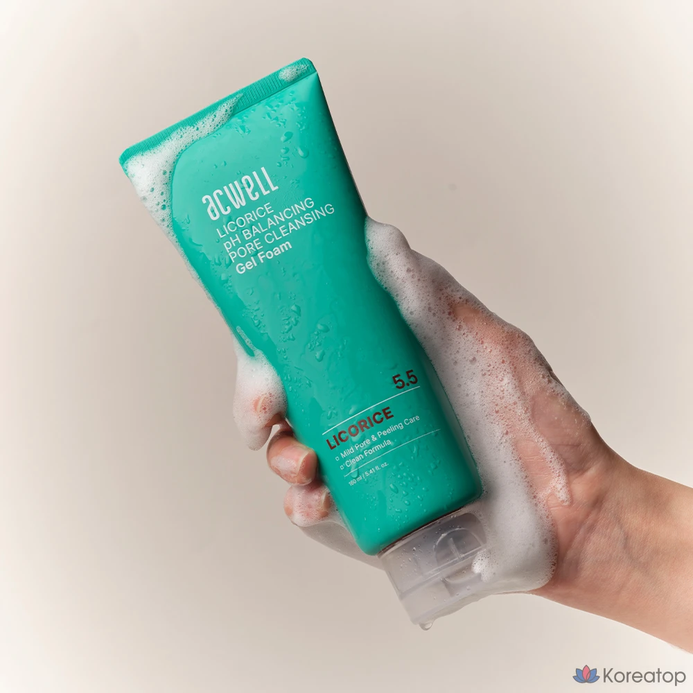 Очищающий гель-пена Acwell Licorice pH Balancing Pore Cleansing Gel Foam, 160 мл, 1 шт.