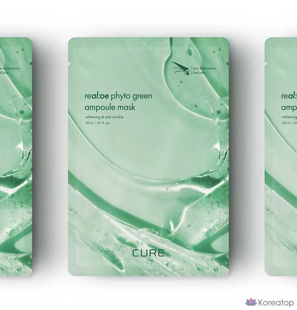 Тканевая маска для лица KIM JEONG MOON Aloe La Sense Roe Cure Realoe Phyto Green Ampoule Mask, 10 шт.