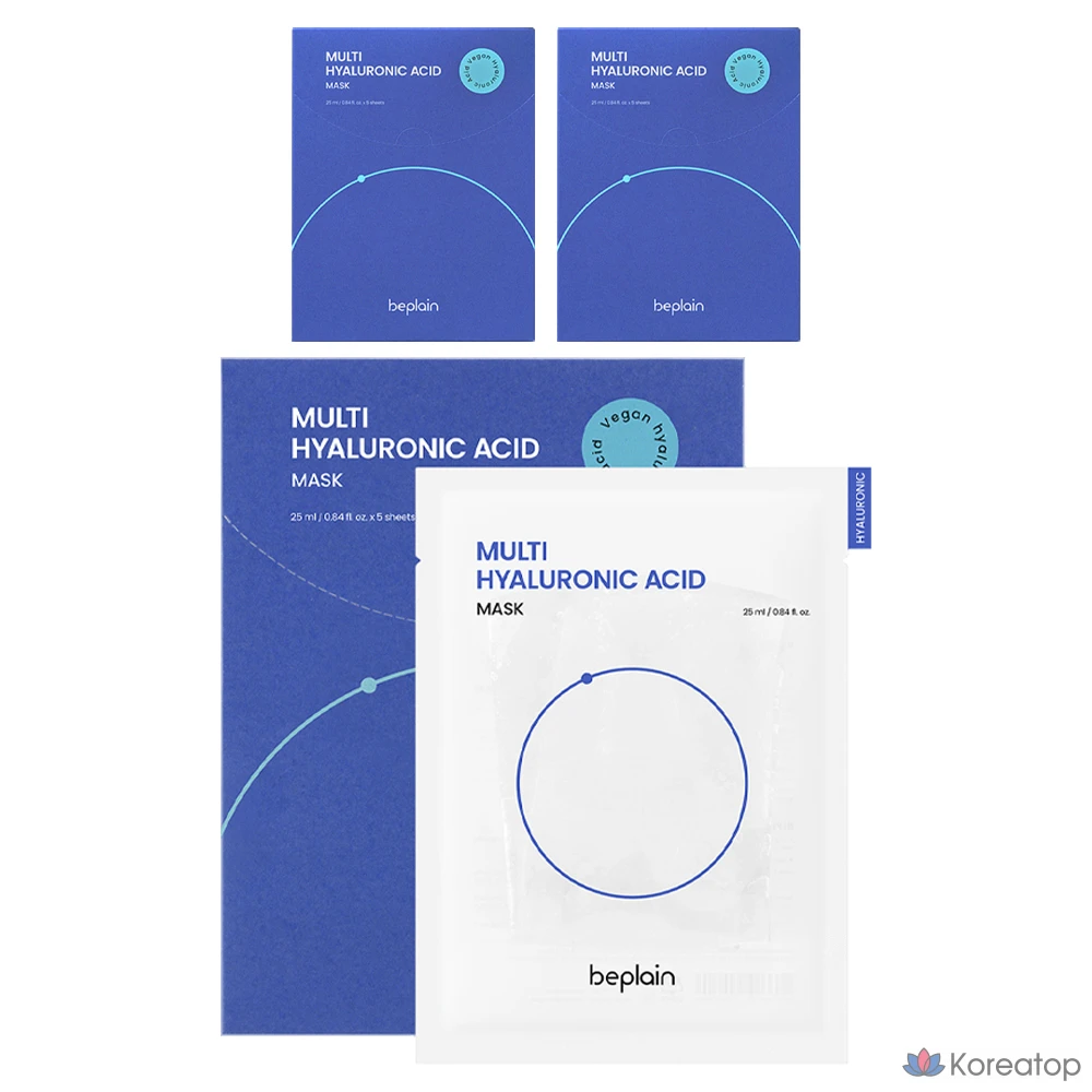 Тканевая маска для лица Beplain Multi Hyaluronic Acid Mask, 25 мл, 15 шт.