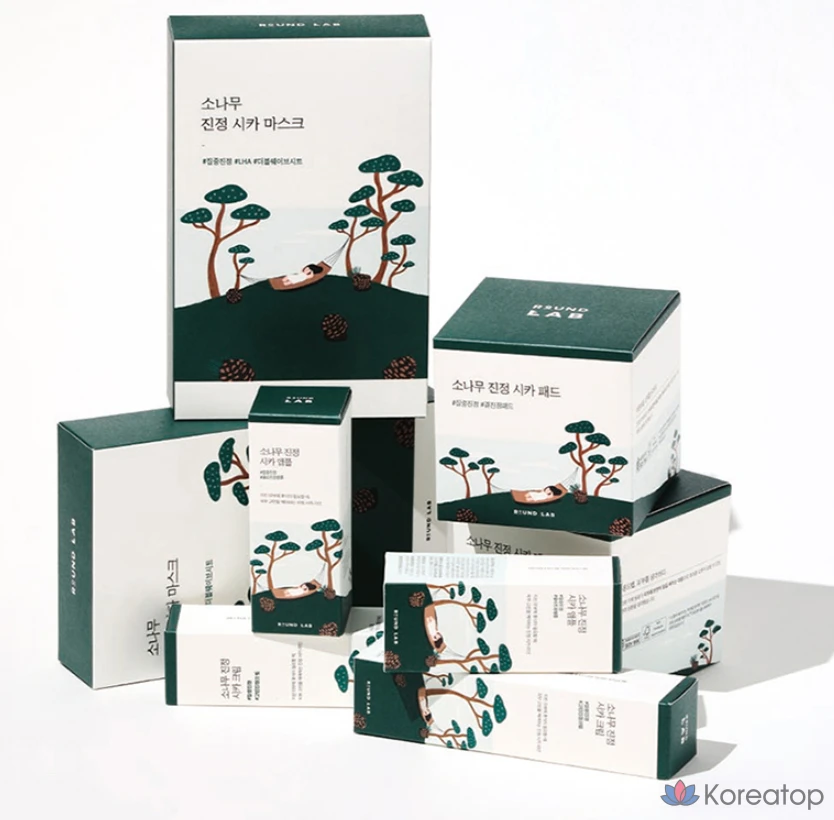 Тканевая маска для лица Round Lab Pine Tree Calming Cica Mask, 10 шт.
