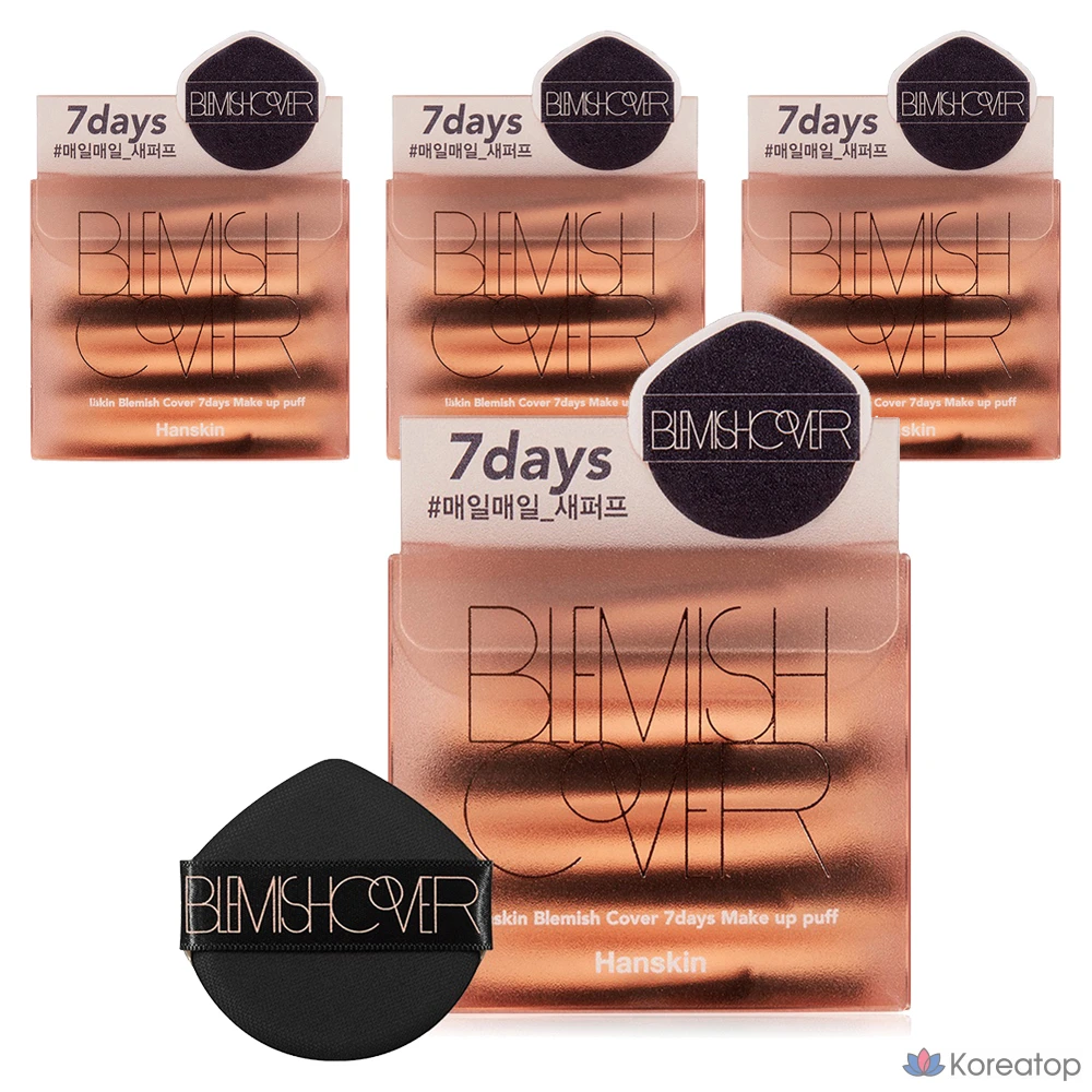 Набор для ухода HANSKIN Blemish Cover 7days Puff 7-piece Set, 4 шт.