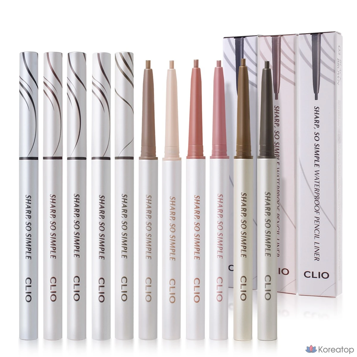 Карандаш для глаз Clio Sharp So Simple Waterproof Pencil Liner, оттенок 02 Brown, 0.14 г, 1 шт.