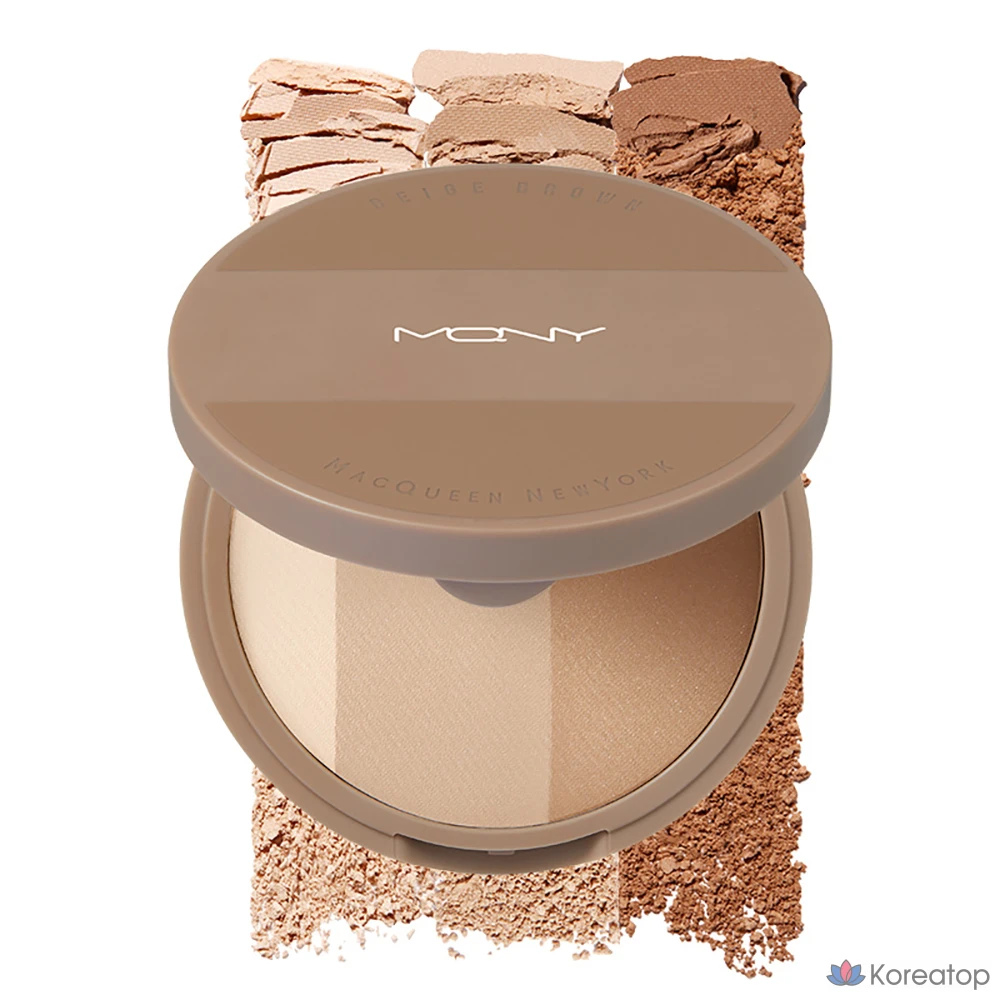 Палитра для контуринга Mqny Fake Up 3-Color Shading, оттенок Beige Brown, 9 г, 1 шт.