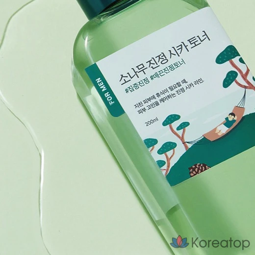 Набор для ухода Round Lab For Men Pine Cica Toner + Lotion 3-piece Set, 3 шт., фото 6
