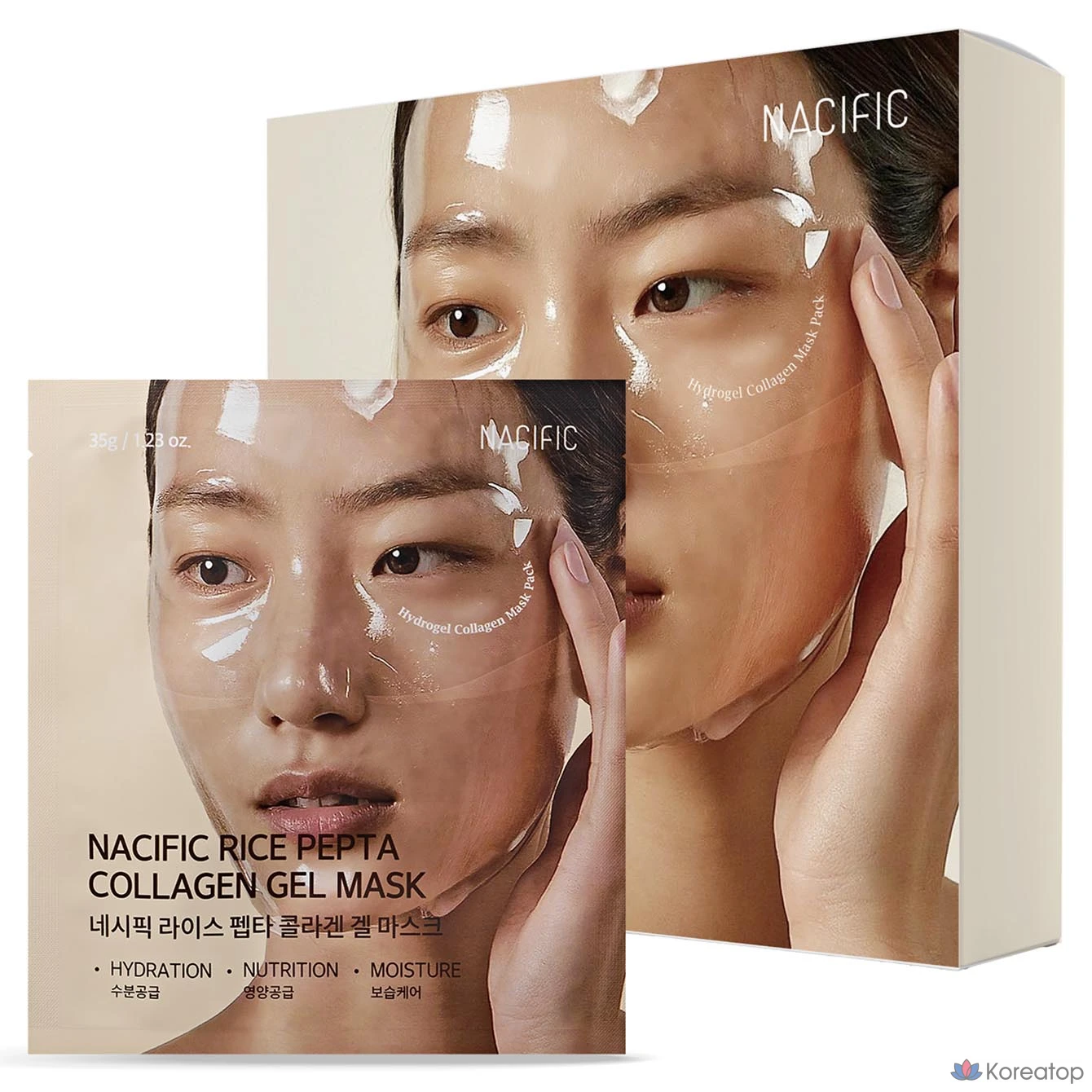 Тканевая маска для лица NACIFIC Rice Peptide Collagen Gel Mask, 4 шт.