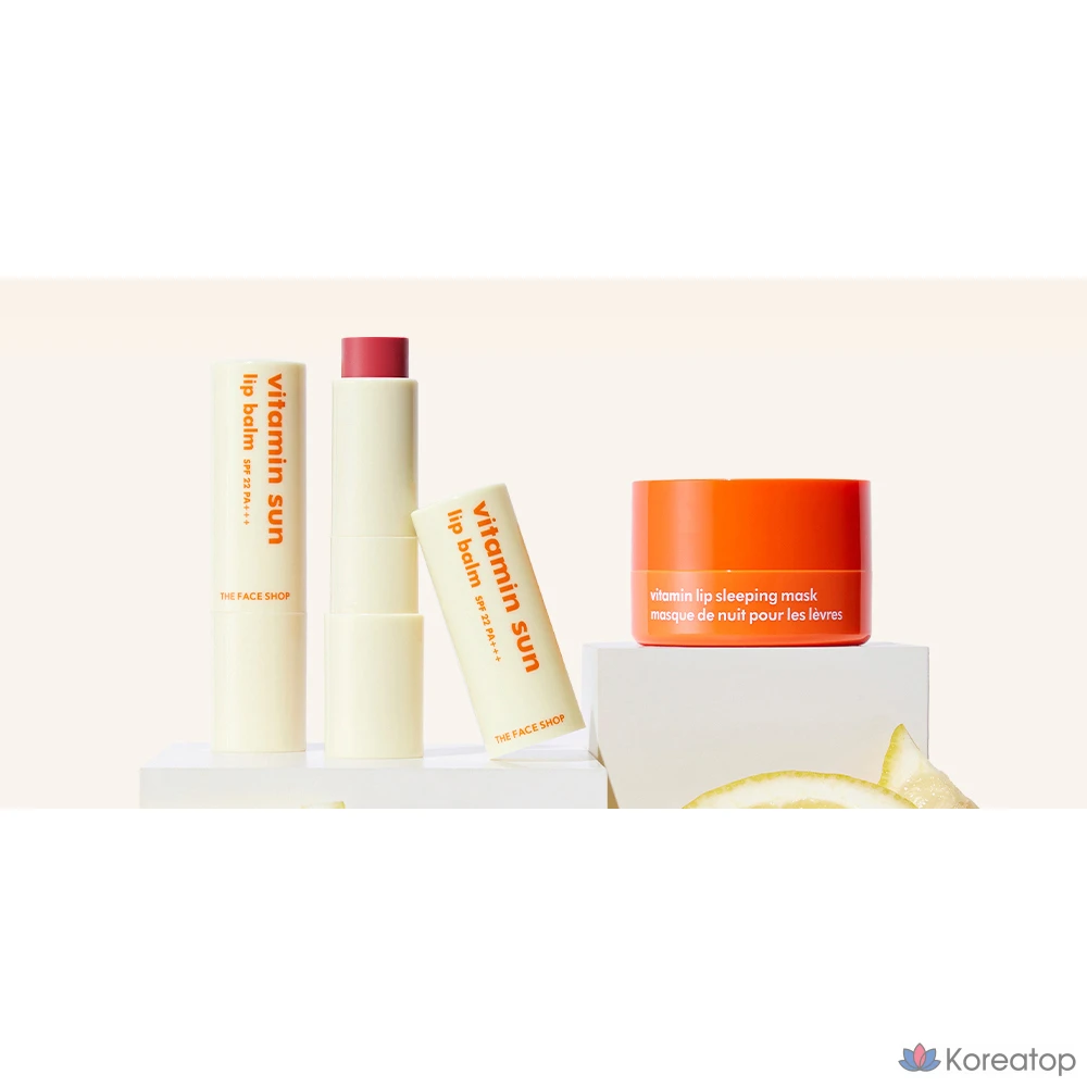 Бальзам для губ The Face Shop Vitamin Sun Lip Balm, оттенок Pink, 3.9 г, 1 шт.