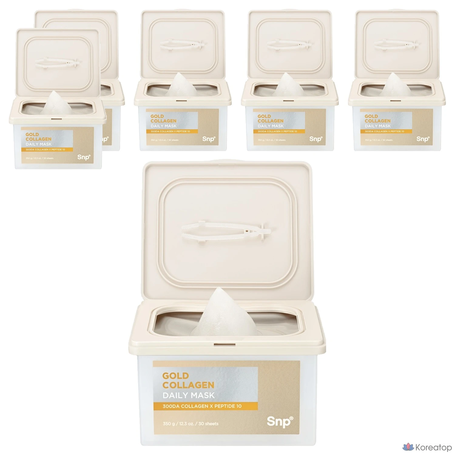 Тканевая маска для лица SNP Gold Collagen Daily Mask Pack, 350 г, 30 шт.