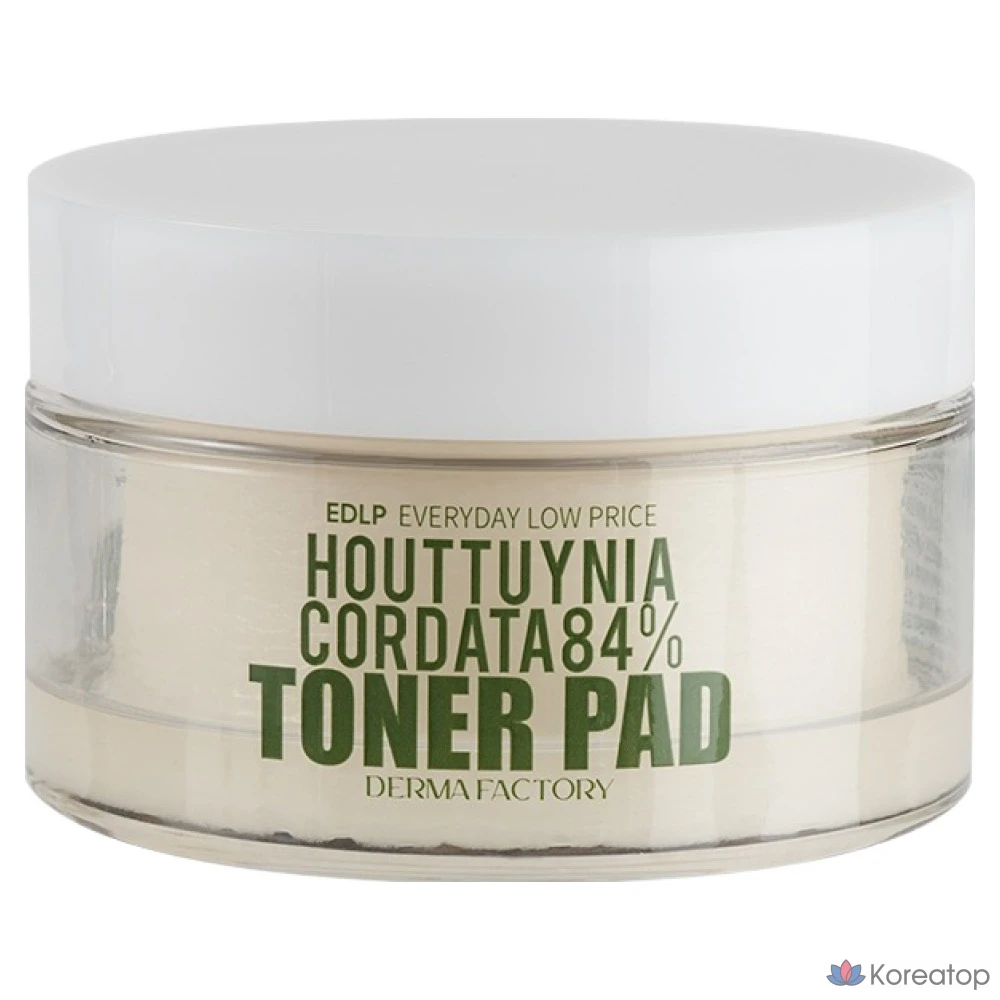 Тонер-пэды Derma Factory EDLP Houttuynia Cordata 84% Toner Pad, 150 мл, 30 шт.