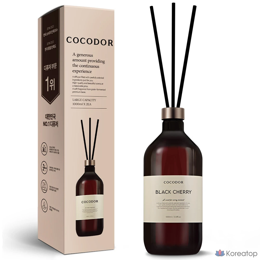 Диффузор для дома Cocodor Grande Diffuser, Black Cherry, 1 л, 1 шт.