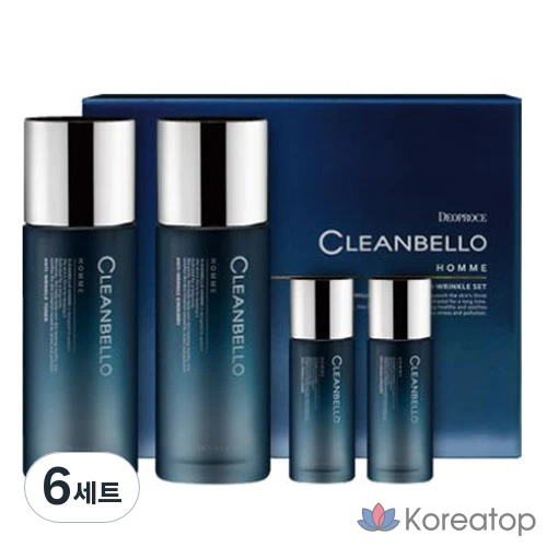 Набор для ухода Deoproce Cleanbella Homme Anti-Wrinkle 4-piece Set (Skin + Lotion), 6 шт.