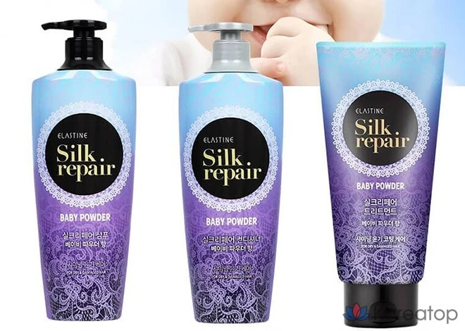 Шампунь Elastine Silk Repair Shampoo Baby Powder Scent, 550 мл, 1 шт.