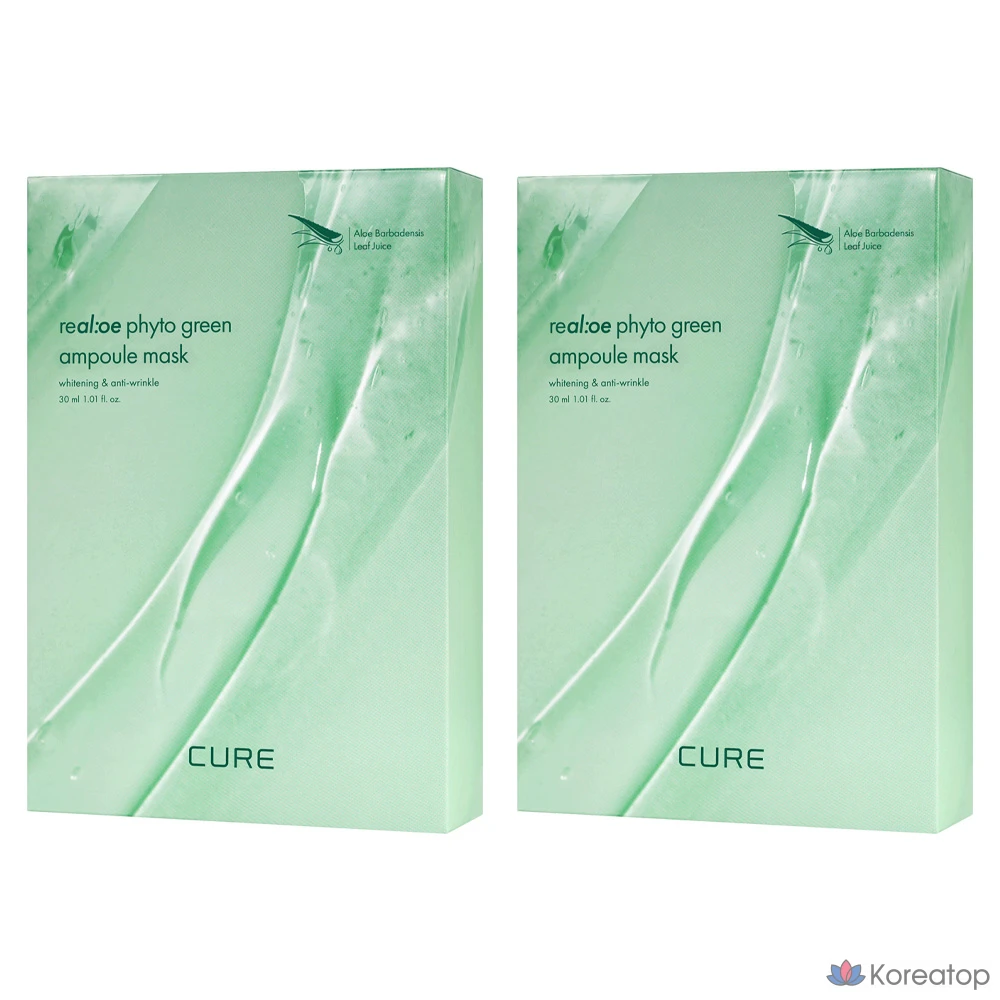 Тканевая маска для лица KIM JEONG MOON Aloe La Sense Roe Cure Real Aloe Phyto Green Ampoule Mask, 20 шт.