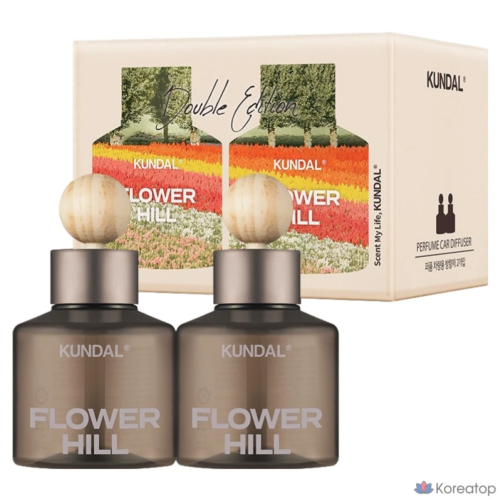 Освежитель для автомобиля Kundal Perfume Car Diffuser, оттенок Flower Hill, 75 мл, 2 шт.
