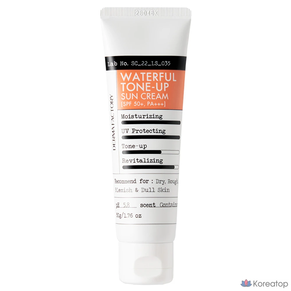 Солнцезащитный крем Derma Factory Waterful Tone Up Sun Cream SPF50+ PA+++, 50 г, 1 шт.
