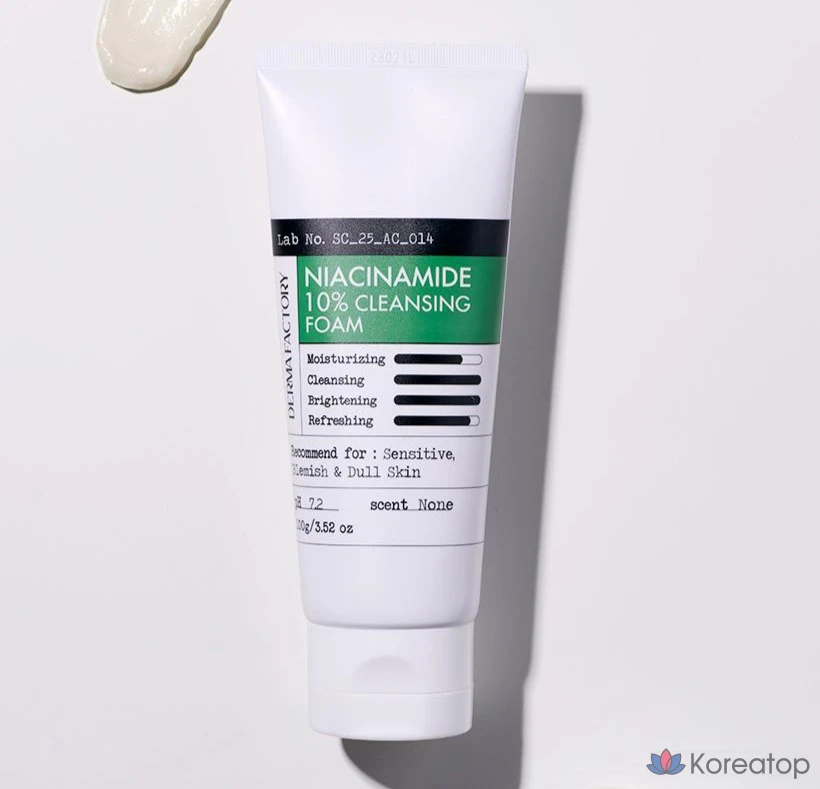 Очищающая пенка Derma Factory Niacinamide 10% Cleansing Foam, 100 г, 1 шт.