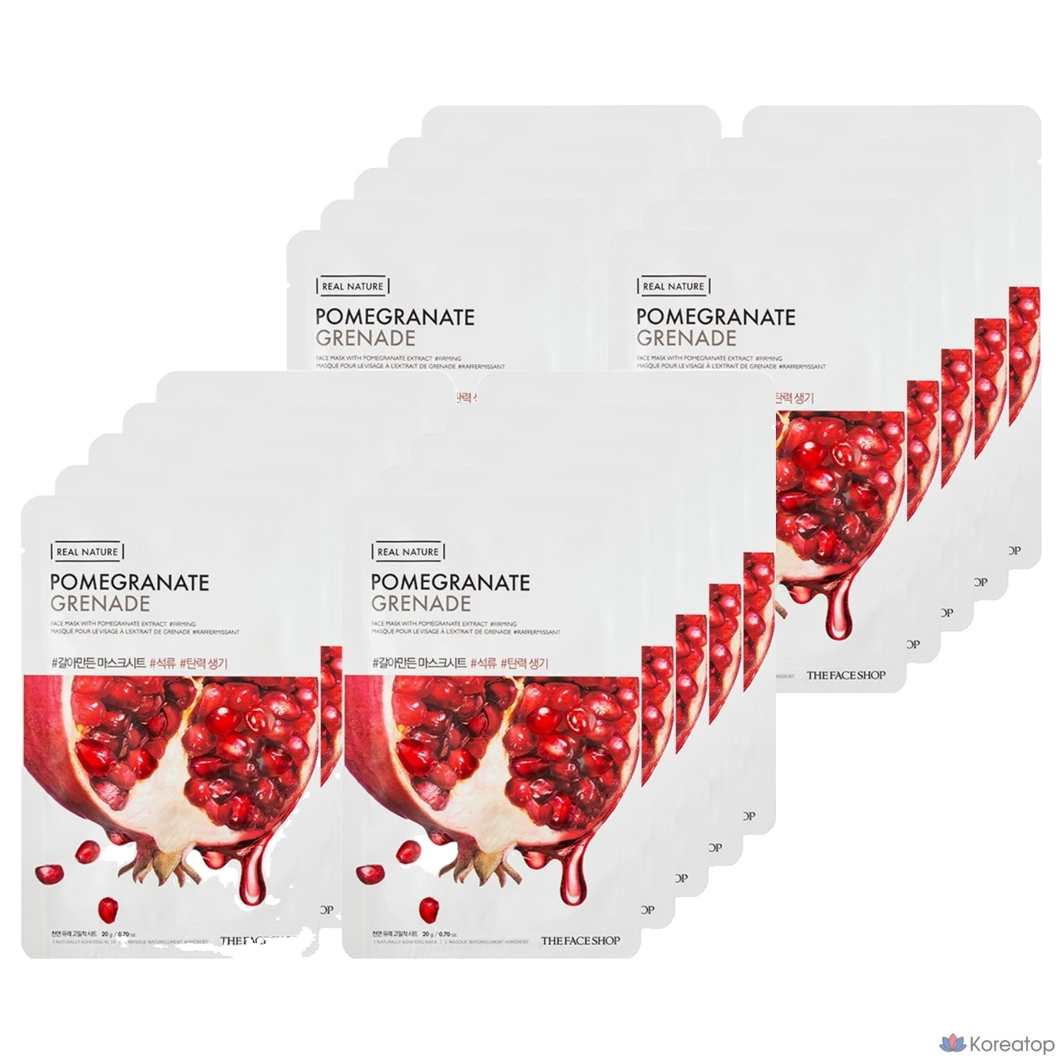 Тканевая маска для лица The Face Shop Real Nature Pomegranate Mask Sheet, 20 шт.