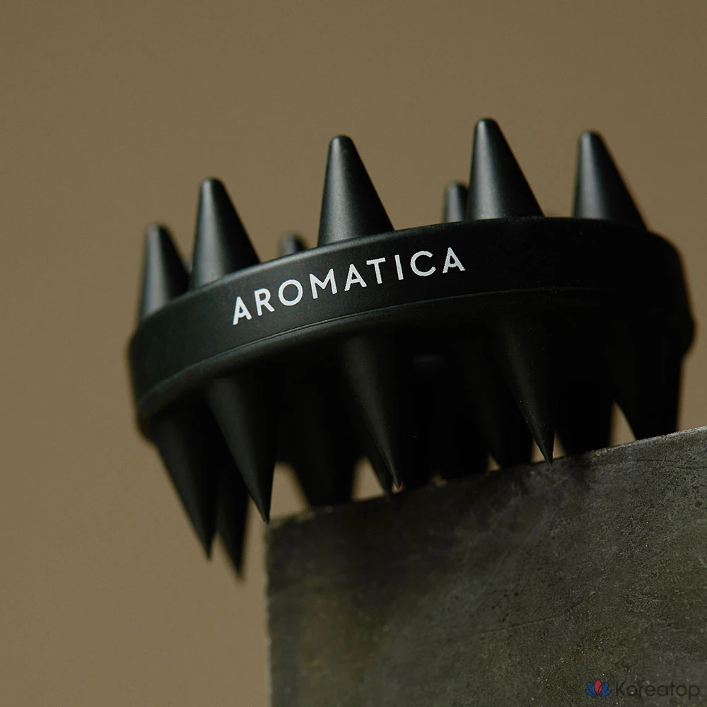 Щетка для кожи головы Aromatica Dual Scalp Shampoo Brush, черная, 1 шт.
