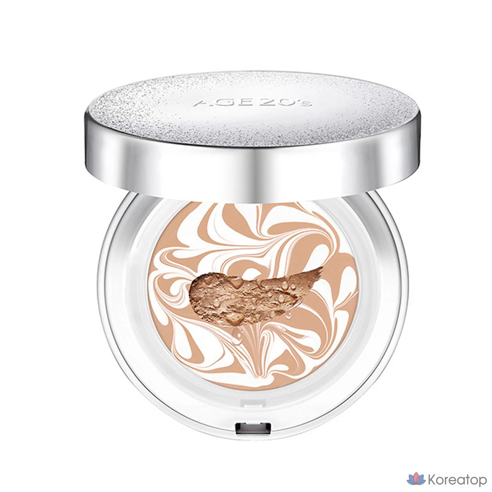 Пудра-компакт AGE 20S Essence Cover Pact Sparkle Case + Refill, оттенок White Beige (23), 12.5 г x 2 шт. + 10 мл x 4 шт., 1 шт., фото 2