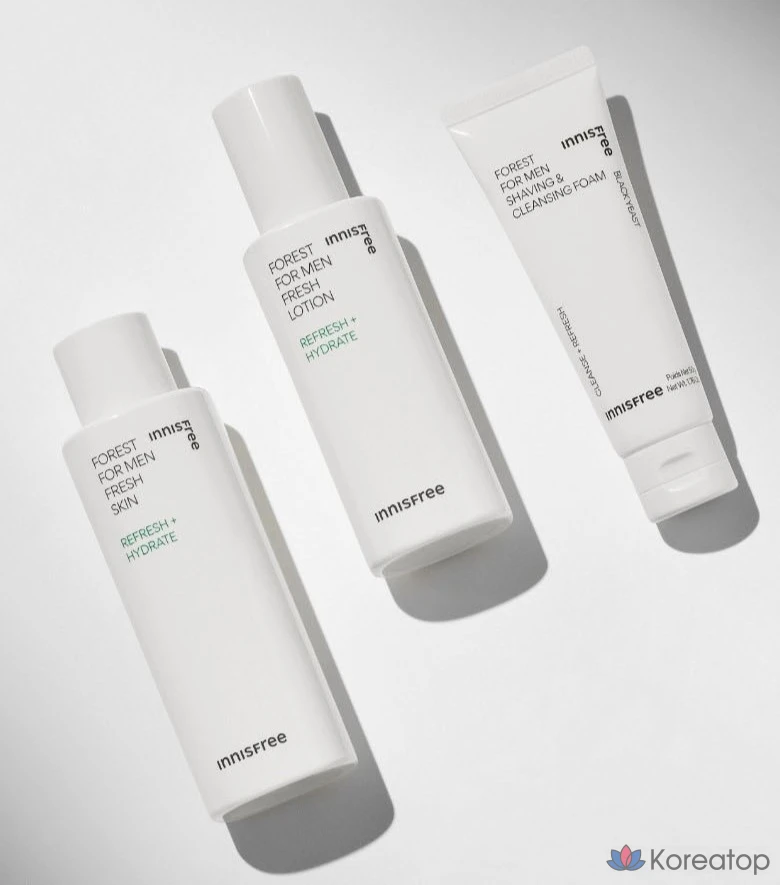 Набор для ухода Innisfree Forest for Men Fresh Skincare Set (Toner 180 мл + Lotion 140 мл + Shaving & Cleansing Foam 50 г), 4 шт., фото 3