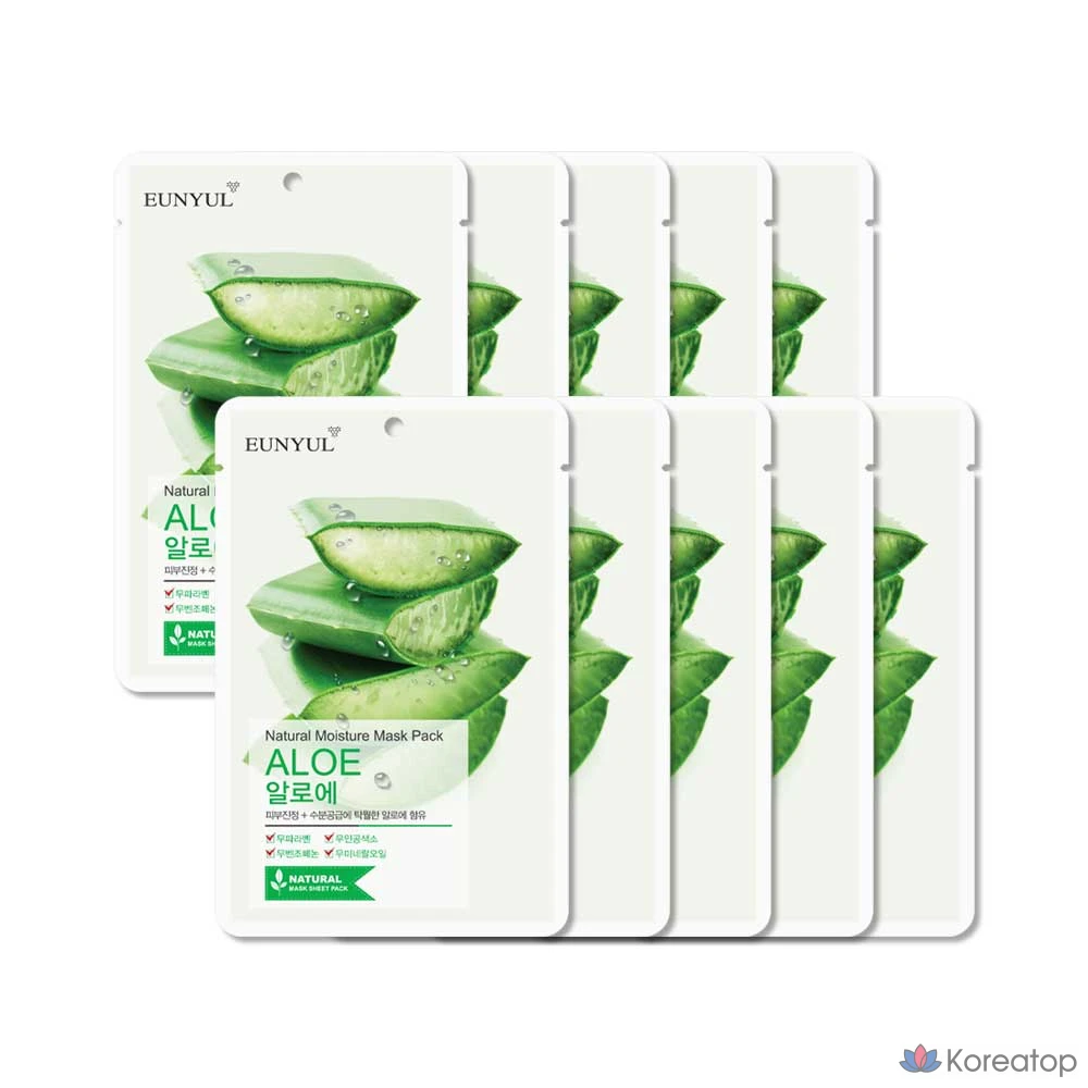 Тканевая маска для лица Eunyul Natural Aloe Mask, 10 шт.