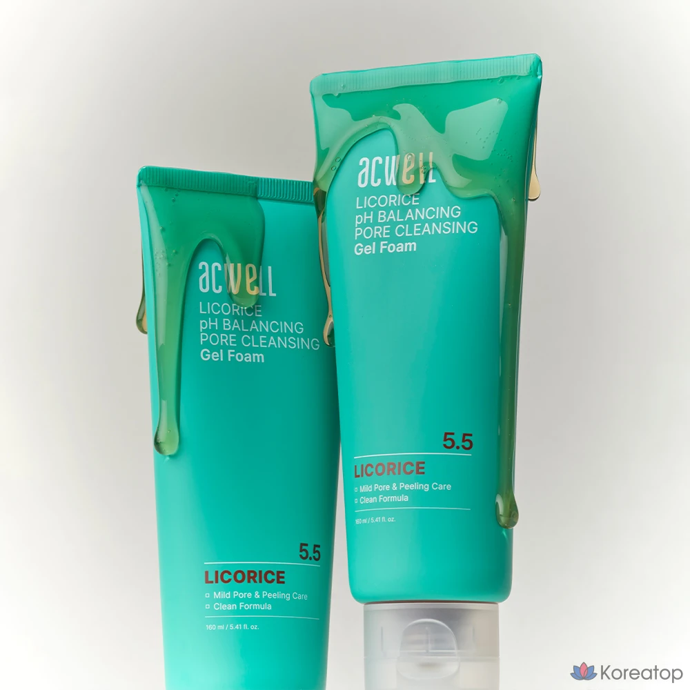 Очищающий гель-пена Acwell Licorice pH Balancing Pore Cleansing Gel Foam, 160 мл, 1 шт.