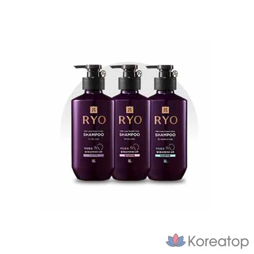 Шампунь Ryo Jayangyunmo 9EX для ухода за симптомами выпадения волос, для нормальных и сухих волос, 400 мл, 1 шт.