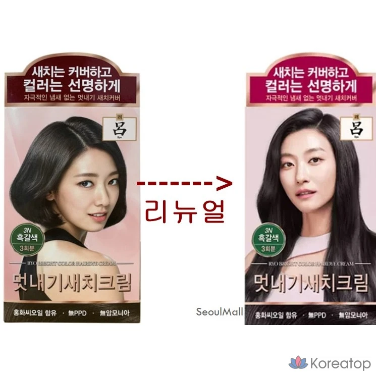 Краска для волос Ryo Uachae Meotnaegi Saichi Cream, оттенок 3N Dark Brown, 360 г, 1 шт.