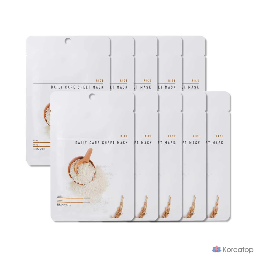 Тканевая маска для лица Eunyul Rice Daily Care Sheet Mask, 20 шт.