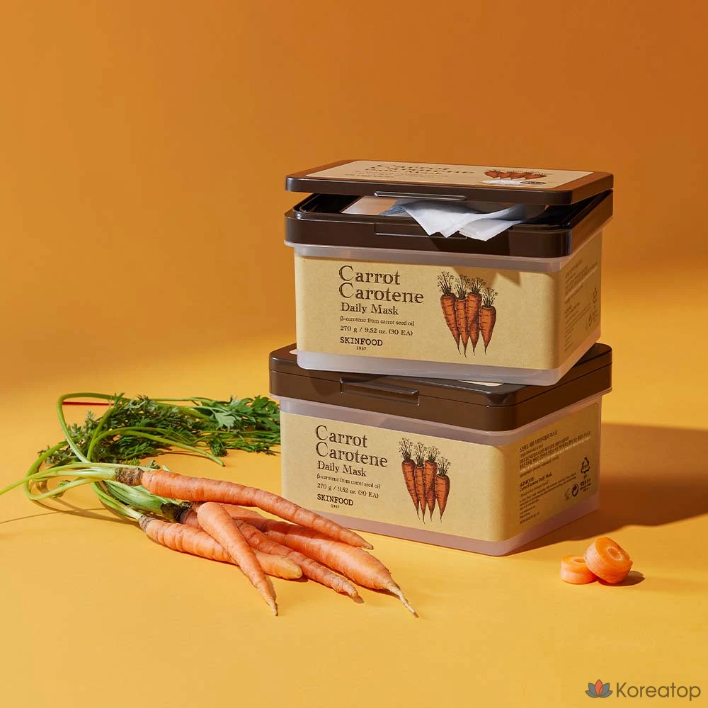 Тканевая маска для лица Skinfood Carrot Carotin Daily Mask, 90 шт., фото 5