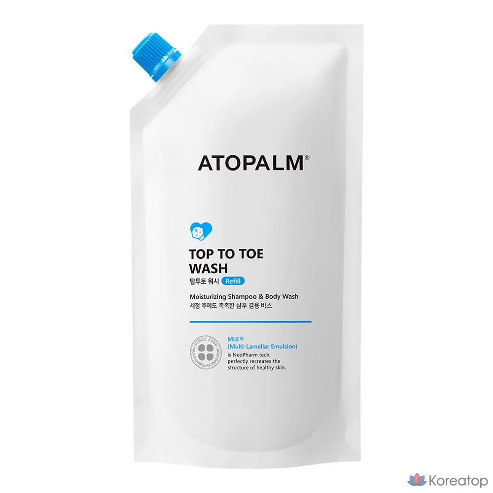 Очищающее средство для тела и волос Atopalm Top-to-Toe Wash Refill, 400 мл, 1 шт.