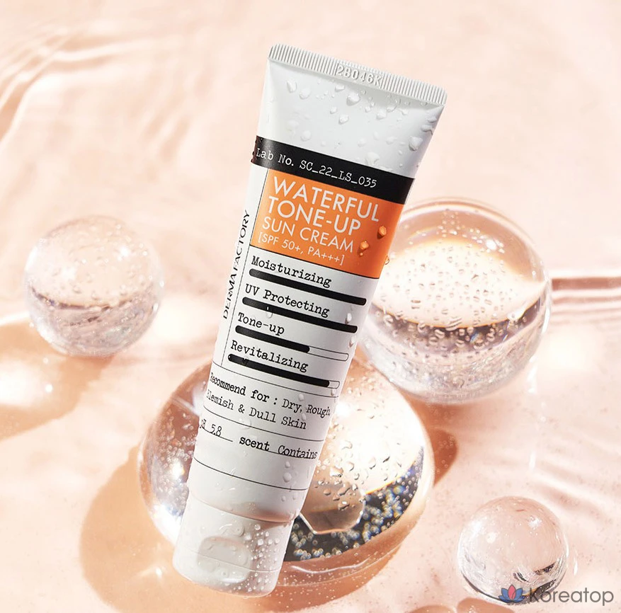 Солнцезащитный крем Derma Factory Waterful Tone Up Sun Cream SPF50+ PA+++, 50 г, 1 шт., фото 3